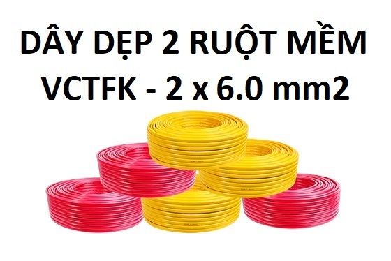 Dây cáp điện VCTFK 2X6.0 Cadisun