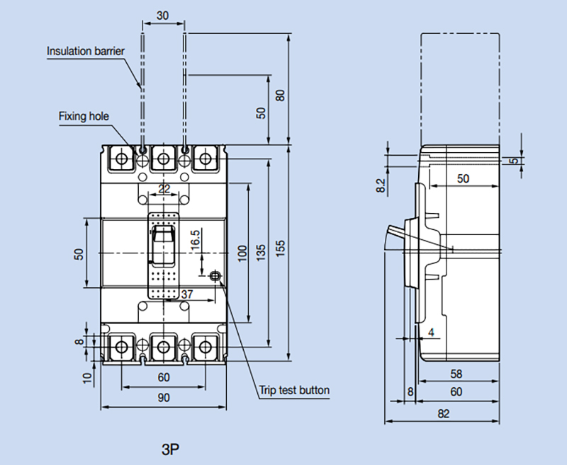 Kích thước của ABS103c 125A LS